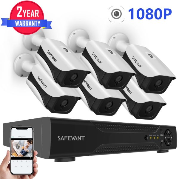 [2019 New] Home Security Camera System,Safevant 8CH 5-in-1 HD CCTV Camera Security System(NO Hard Drive),6pcs 1080P Indoors&Outdoors Security Cameras-Motion...