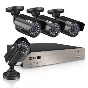 ZOSI 8-Channel HD-TVI 1080N/720P Video Security System DVR recorder with 4x HD 1280TVL Indoor/Outdoor Weatherproof CCTV Cameras NO Hard Drive ,Motion Alert,...