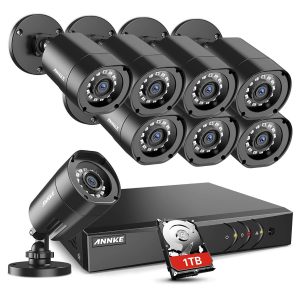 ANNKE Home Security Camera System 8 Channel 1080P Lite DVR with 1TB HDD and (8) 1080P HD Outdoor IP66 Weatherproof CCTV Cameras, Smart Playback, Instant...