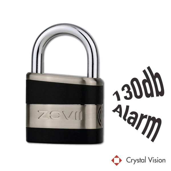 Crystal Vision SHPLA Weather Proof Anti Theft Loud 130db Alarm 10mm Heavy Duty Padlock for Multi Purpose. Auto Arm & Disarm, Alarm Lock, Siren Lock, Gun...