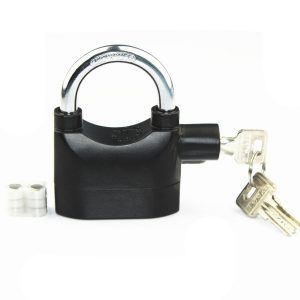 LianShi Universal Security Alarm Lock SystemAnti-Theft for Door Motor Bicycle Padlock 110dB with 3 Keys (Black)