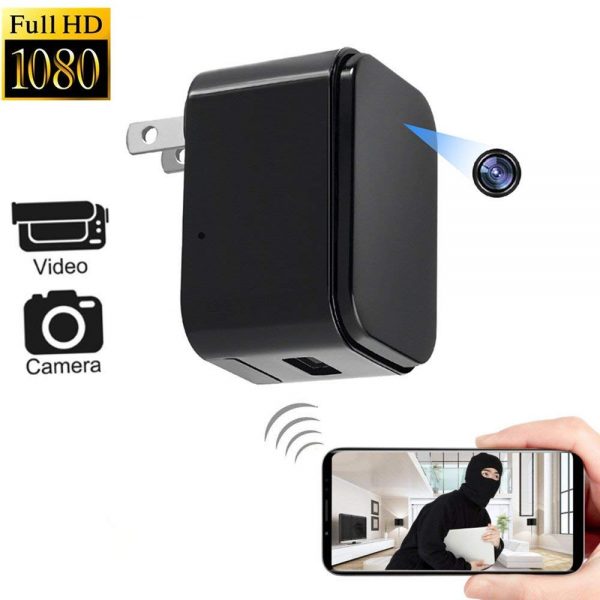 Hidden Camera Charger - 1080P WiFi HD Spy Cameras - Plug Wall Charger Mini Camera Video Recorder Wireless Real-time Remote See Live Nanny Cam