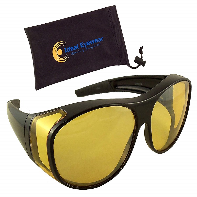 Ideal Eyewear Night Driving Wear Over Glasses Yellow Lens Fit Over Glasses Gadusa Security